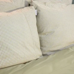Town & Country Gingham Dekbedovertrek - 140 x 220 cm - Olive Outlet