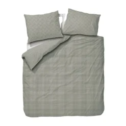 Town & Country Gingham Dekbedovertrek - 140 x 220 cm - Olive Outlet