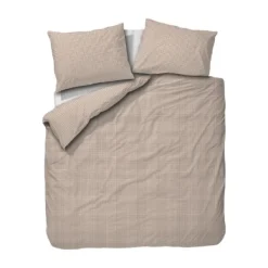 Town & Country Gingham Dekbedovertrek - 140 x 220 cm - Taupe New