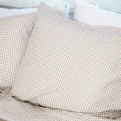 Town & Country Gingham Dekbedovertrek - 140 x 220 cm - Taupe New