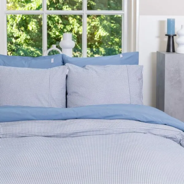 Town & Country Gingham Dekbedovertrek - 140 x 220 cm - Old Blue New