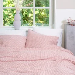 Town & Country Gingham Dekbedovertrek - 140 x 220 cm - Rosewood New