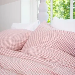 Town & Country Gingham Dekbedovertrek - 140 x 220 cm - Rosewood New
