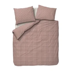 Town & Country Gingham Dekbedovertrek - 140 x 220 cm - Rosewood New
