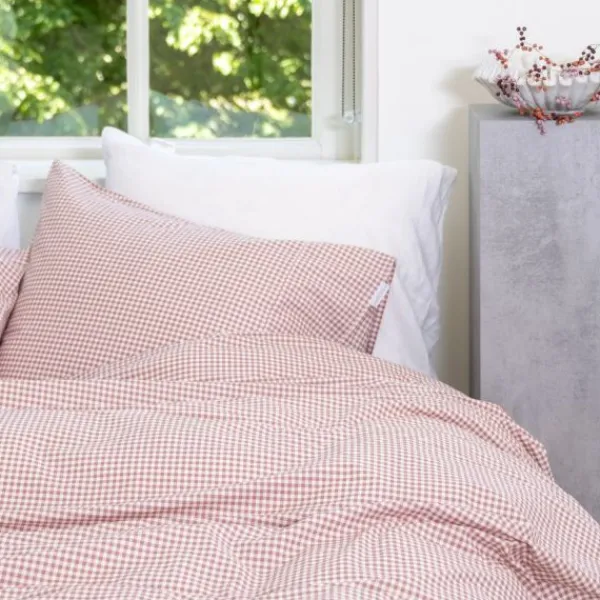 Town & Country Gingham Dekbedovertrek - 140 x 220 cm - Rosewood New