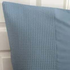 Town & Country Lugano Wafel Dekbedovertrek Blauw 140 x 220 cm Sale