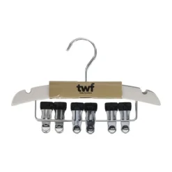 TWF Kledinghanger Met Clips - 3 Stuks - Hout Wit Clearance