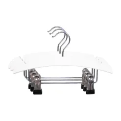 TWF Kledinghanger Met Clips - 3 Stuks - Hout Wit Clearance