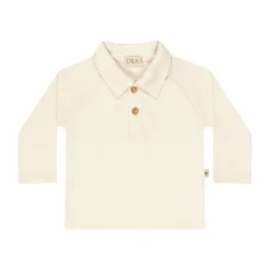 UAUA Polo T-Shirt Lange Mouwen - Newborn - Crema Hot