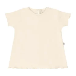 UAUA Ruffled T-Shirt Korte Mouwen - 3-6 Mnd - Crema Outlet