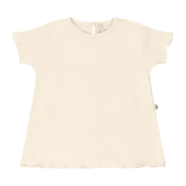 UAUA Ruffled T-Shirt Korte Mouwen - 3-6 Mnd - Crema Outlet