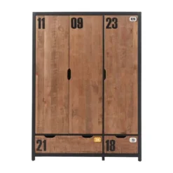 Vipack Alex Kledingkast Bruin / Zwart 3-Deurs Clearance