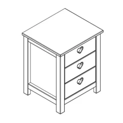 Vipack Amori Nachtkastje Wit New