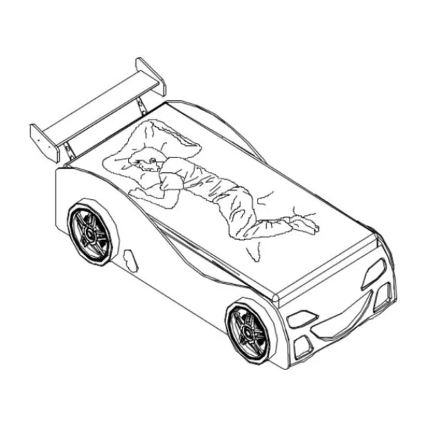 Vipack Brap Brap Autobed 90 x 200 cm New