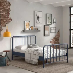 Vipack Bronxx Bed - 140 x 200 cm - Mat Blue Denim Hot