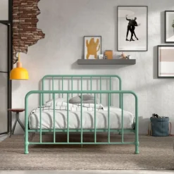 Vipack Bronxx Bed - 140 x 200 cm - Mat Blue Denim Hot