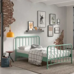 Vipack Bronxx Bed - 140 x 200 cm - Mat Blue Denim Hot