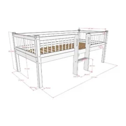 Vipack Forrest Semi - Halfhoogslaper Met Ladder 90x200 cm – Beuk Wit Hot