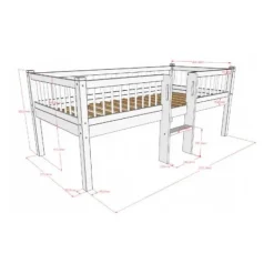 Vipack Forrest Semi - Halfhoogslaper Met Ladder 90x200 cm – Beuk Wit Hot