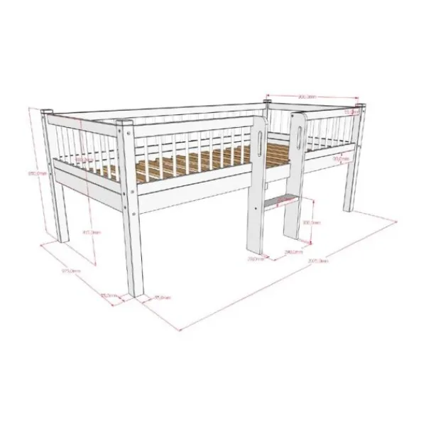 Vipack Forrest Semi - Halfhoogslaper Met Ladder 90x200 cm – Beuk Wit Online
