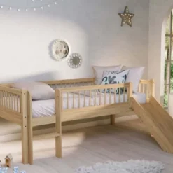 Vipack Forrest Semi - Halfhoogslaper Met Glijbaan 90x200 cm – Eik Hot