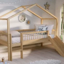 Vipack Huisbed met Glijbaan - Forrest Beuk - 90 x 200 cm - Wit New