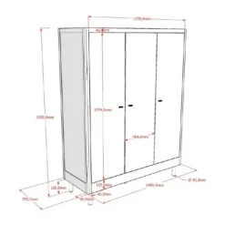 Vipack Kleerkast 3-Deurs - Forrest Eik Best