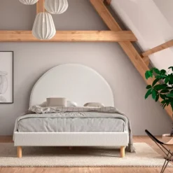 Vipack Moon Bed - 140 x 200 cm - Boucle Roze Hot