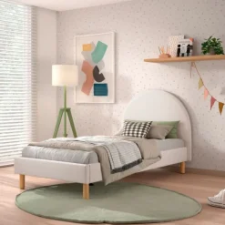 Vipack Moon Bed - 90 x 200 cm - Boucle Groen Outlet