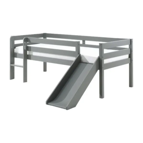 Vipack Pino Halfhoogslaper Met Glijbaan Grijs