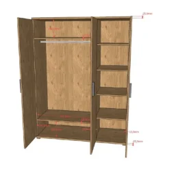 Vipack Sam 3-Deurs Kledingkast - Eik Online