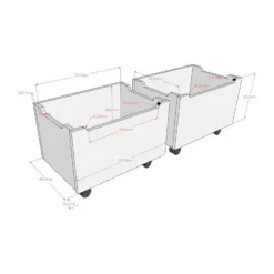 Vipack Set van 2 Laden - Forrest Beuk - Wit Discount