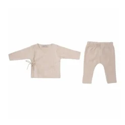 Witlof For Kids Velvet Rib Overslagtruitje + Broekje - Maat 50/56 - Soft Sand Discount