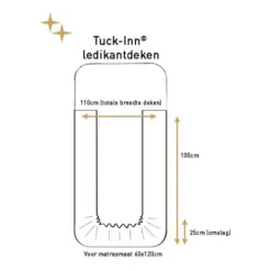 Witlof for kids Waves Tuck-Inn ledikantdeken - 60 x 120 cm - Warm Grey. New