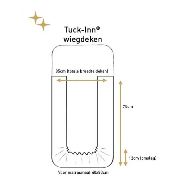 Witlof For Kids Waves Tuck-Inn Wiegdeken - Soft Sand Hot