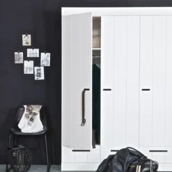 Woood Connect Kast 3-Deurs Met Lade Zwart Hot