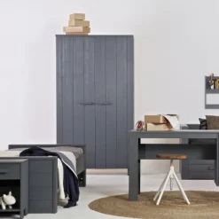 Woood Dennis Bed Steel Grey 90 x 200 cm Hot