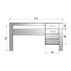 Woood Dennis Bureau Betongrijs Clearance