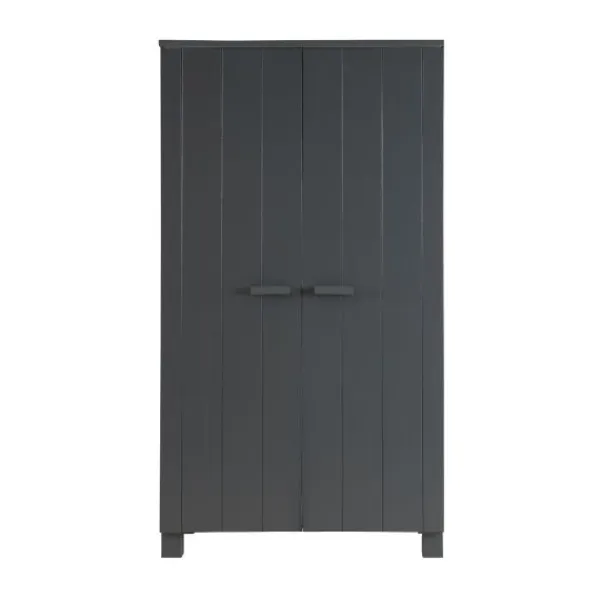 Woood Dennis Kledingkast Steel Grey 2-Deurs grijs Outlet