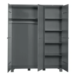 Woood Dennis Kledingkast Beton 3-Deurs Grijs Discount
