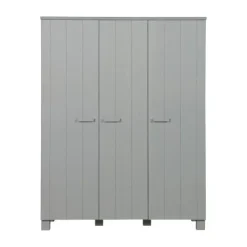 Woood Dennis Kledingkast Beton 3-Deurs Grijs Discount