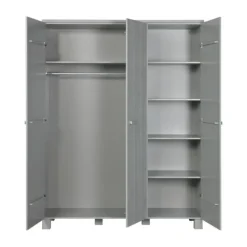 Woood Dennis Kledingkast Beton 3-Deurs Grijs Discount