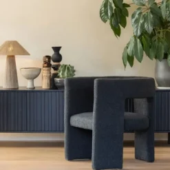 Woood Fauteuil - Tiwa - Bouclé Donkergrijs New