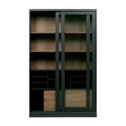 Woood James Vitrinekast Noten Zwart Best