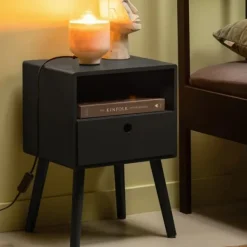 Woood Nachtkastje - Ozzy - Hout Warm Groen Online