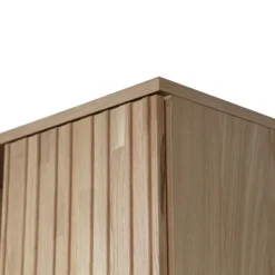 Woood New Gravure Hoge Kast - Met Lade - Eiken - Blanke Lak Hot