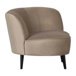 Woood Sara Fauteuil – Fluweel – Khaki Best