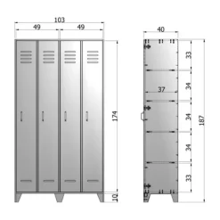 Woood Stijn Lockerkast Grijs 2-Deurs Outlet