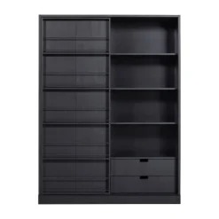 Woood Swing Schuifdeurkast – Grenen – Zwart Discount