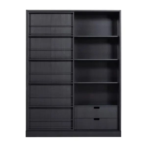 Woood Swing Schuifdeurkast – Grenen – Zwart Discount